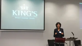 Dr. Cathy Chovaz presenting at King's College